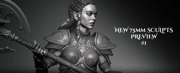 Get a Sneak Peek of Our Upcoming 75mm Female Figure Sculpts! - by Capritor