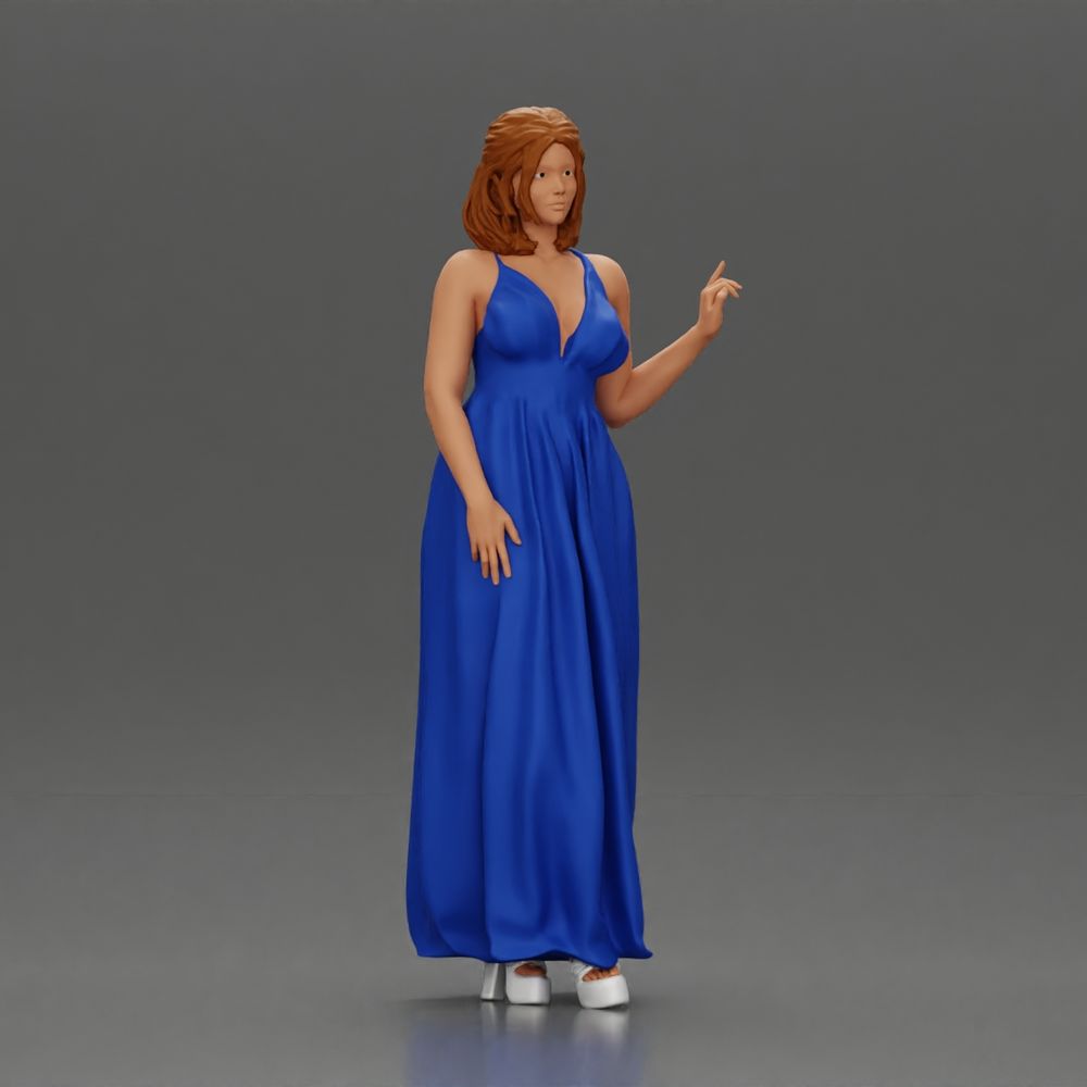 fashionable girl standing and posing in a robe and heels - 3dgminiatures