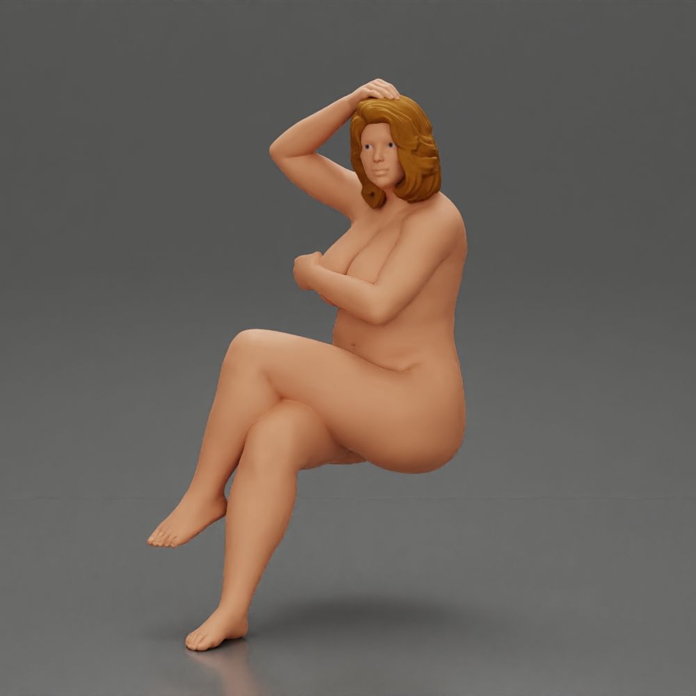 Naked fat girl sitting after a shower - 3dgminiatures - Miniatures by Only-Games.co