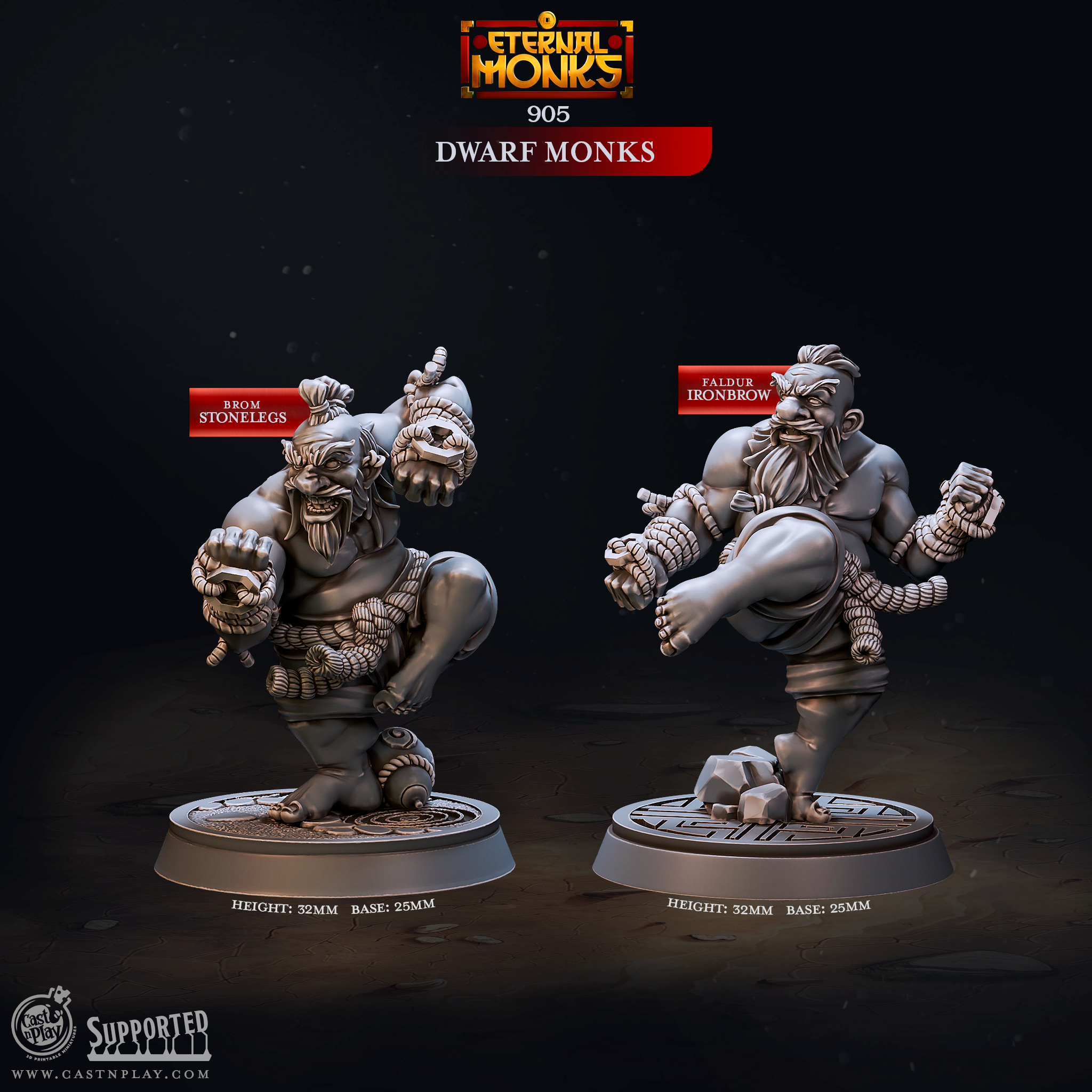 Dwarf Monks Eternal Monks CastNPlay Terrain Wargaming D D DnD dwarf-monks-eternal-monks-castnplay-terrain-wargaming-d-d-dnd