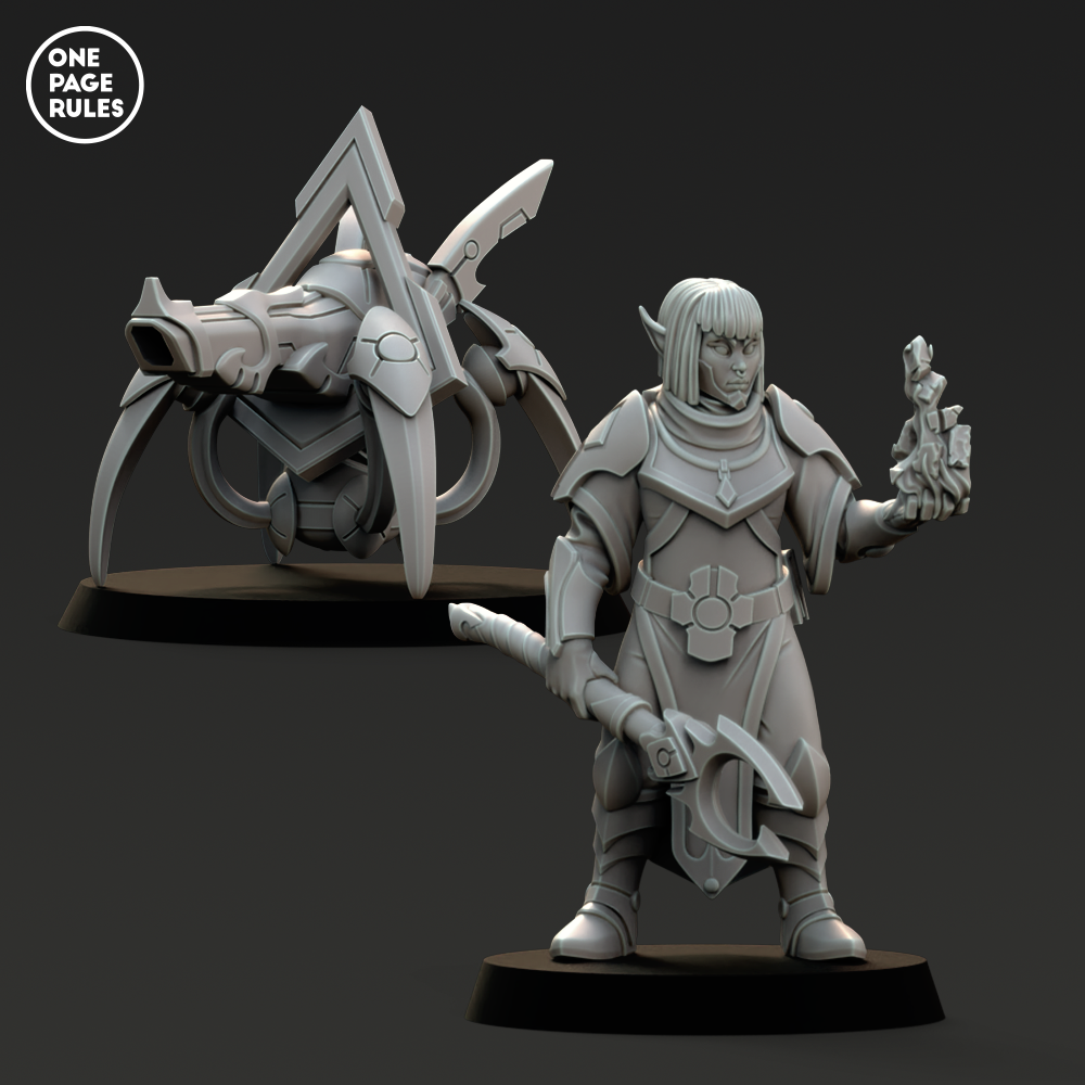 Elf Fleets Female Seer Protector (2 Models) - One Page Rules - Miniatures  by Only-Games.co