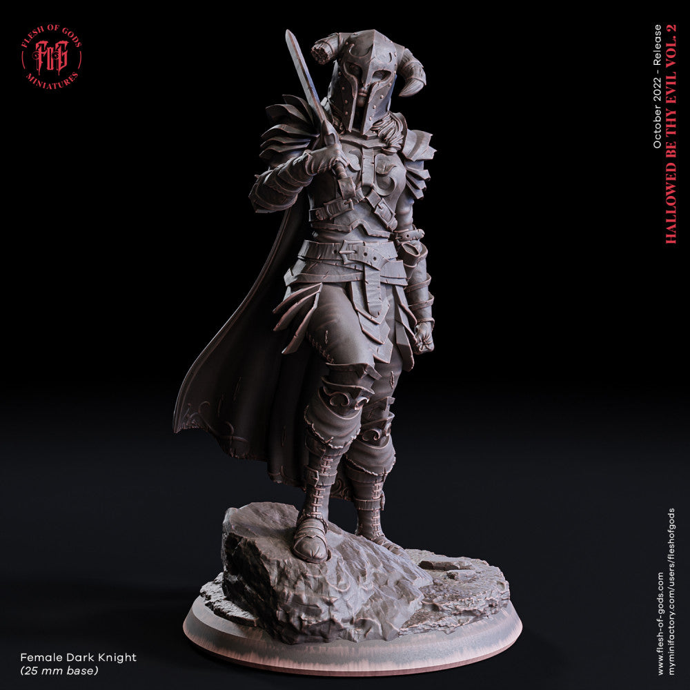 Female Dark Knight - Flesh Of Gods - Miniatures by Only-Games.co