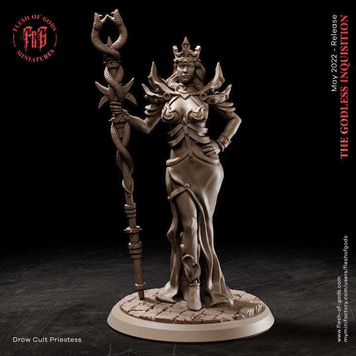 grandarchive Vistal Priestess cariofoil② Drow Cult Priestess - Flesh Of Gods - Miniatures by Only-Games.co