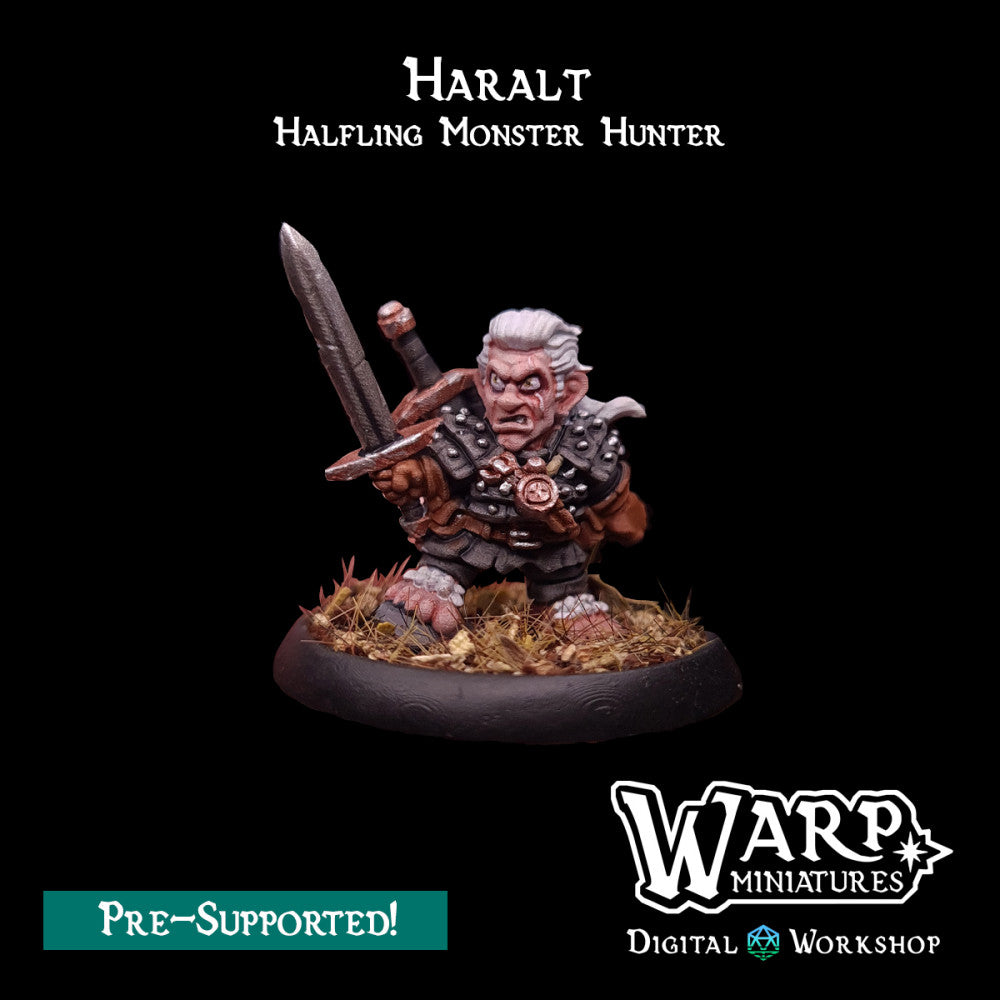 Haralt the Halfling Monster Hunter - Warp Miniatures - Miniatures