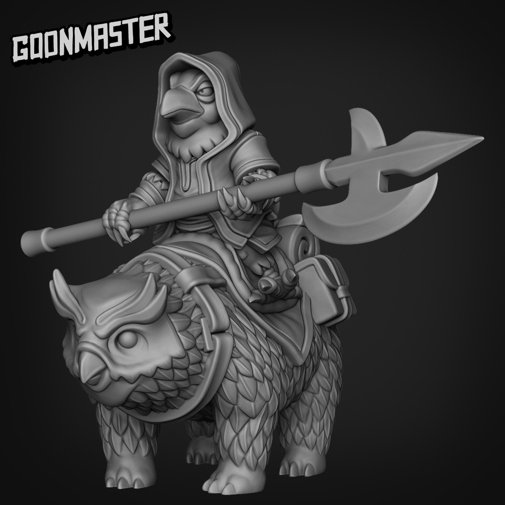 Crow Halberd Owl Beast Rider 2 - GoonMaster - Miniatures by Only-Games.co