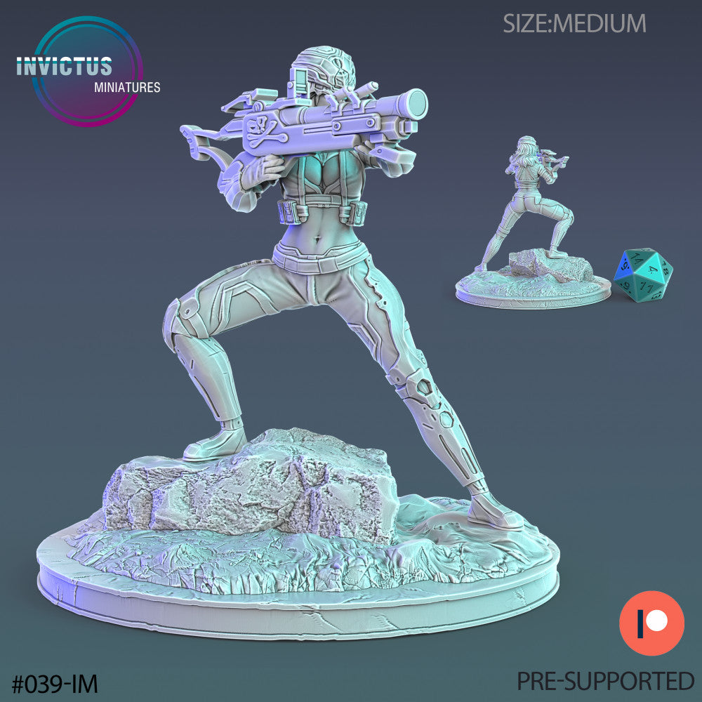 Android Spy Girl Heavy Blaster / Space Soldier / Cyberpunk Warrior /  Invasion Army / Trooper Attack / Sci-Fi Encounter - Epic Miniatures -  Miniatures by Only-Games.co