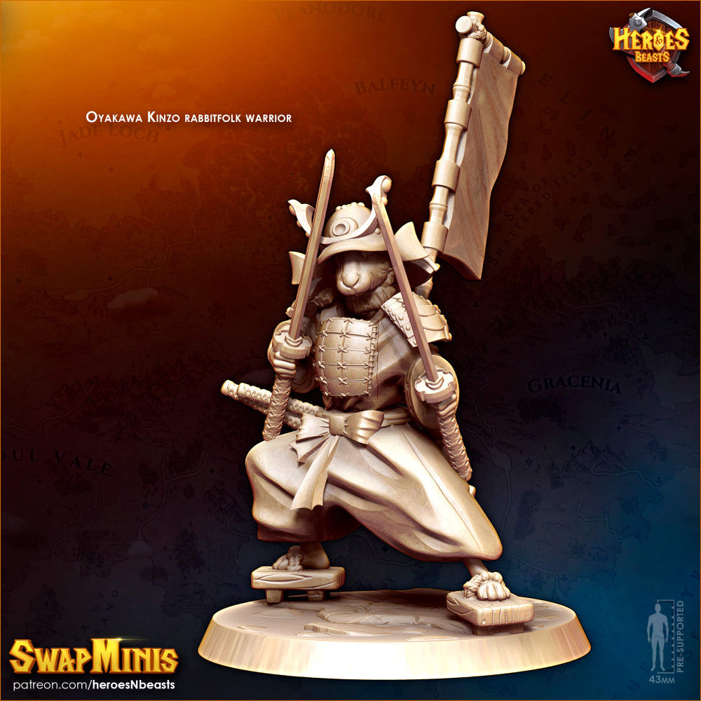 rabbit samurai warrior classic - Heroes and Beasts - Miniatures by  Only-Games.co