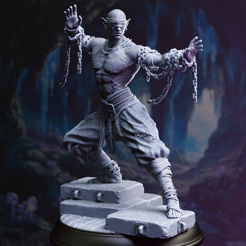 Drow Blind Monk - Uxas Vergos - DM Stash - Miniatures by Only-Games.co