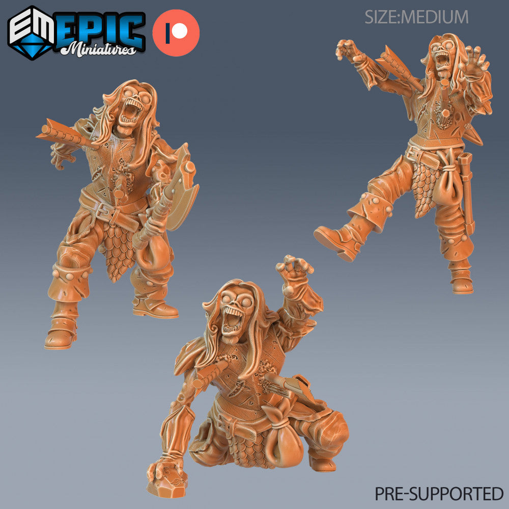 Zombie Warrior Set / Undead Soldier / Walking Dead / Graveyard Encounter -  Epic Miniatures - Miniatures by Only-Games.co