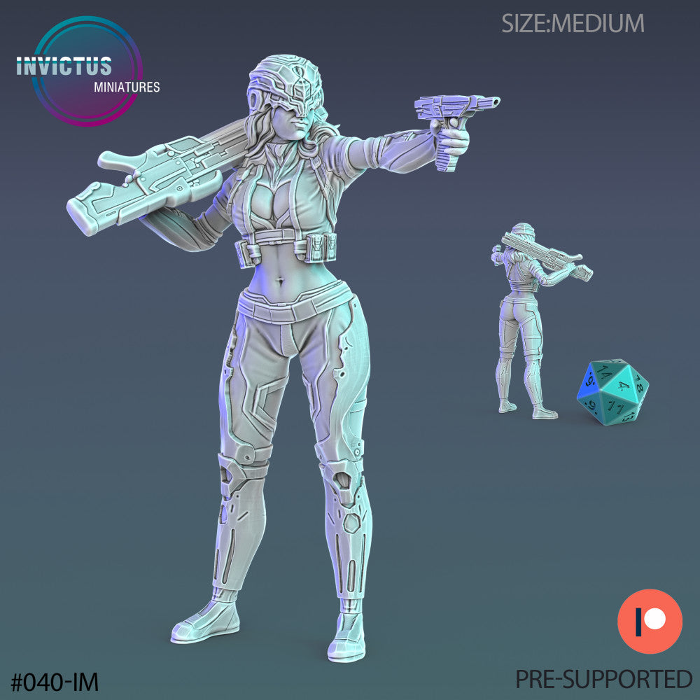 Android Spy Girl Aiming / Space Soldier / Cyberpunk Warrior / Invasion Army  / Trooper Attack / Sci-Fi Encounter - Epic Miniatures - Miniatures by  Only-Games.co