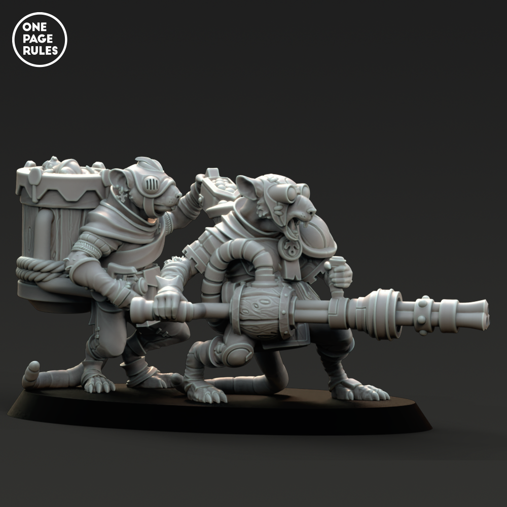 Ratmen Gatling Weapon Team (2 Models) - One Page Rules - Miniatures by  Only-Games.co