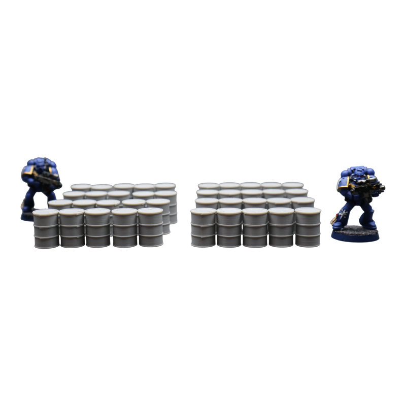 Oil Barrels x40 - 28mm Wargaming Scatter Terrain Scenery Tabletop Miniature - Only-Games
