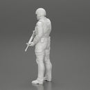 police officer stand guard next to cocaine bags holding a gun - Only-Games