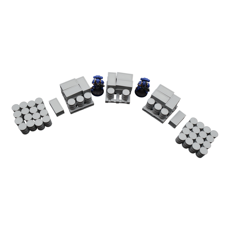 Pallet, Crates and Barrels - 28mm Wargaming Scatter Terrain Scenery Tabletop - Only-Games