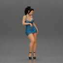 Sexy girl in mini dress Leaning Against Car on the beach - Only-Games