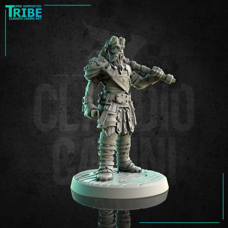 (0174) Male human tiefling firbolg half-orc elf Artificer with a hammer and blacksmith's tools - Only-Games