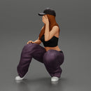 Chola gangster homie lowrider girl in cap sitting beside car - Only-Games