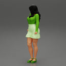 Young Woman in Mini Skirt shirt and Heels - Only-Games