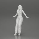 lowrider chola girl is leaning against the car, wearing a  mini shirt with long hair - Only-Games