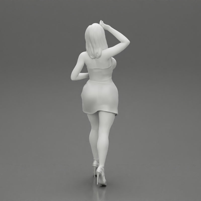 Sexy Woman walking In High Heels And Short Dress - Only-Games