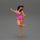 Sexy Woman In Dress Having Fun Holding One Leg - Only-Games