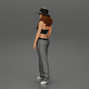 gangster homies lowrider girl posing in hat and sunglasses with long hair - Only-Games