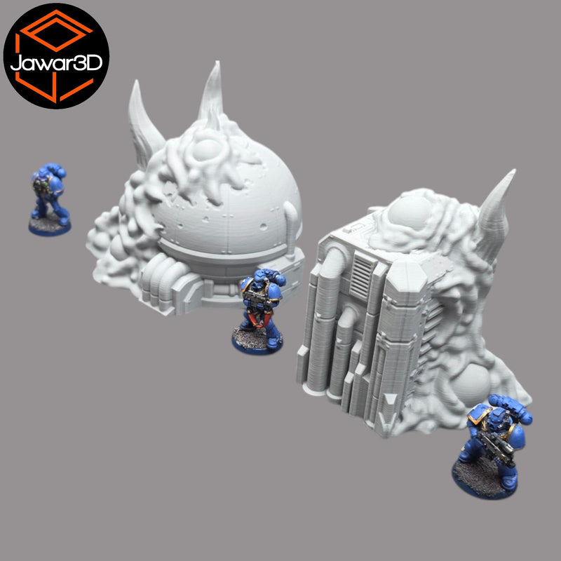 Hive Infected Buildings #1 - 28mm Wargaming Scatter Terrain Scenery Tabletop - Only-Games