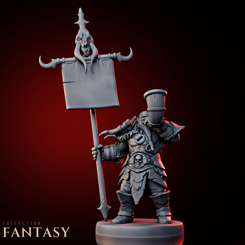 Orc Bannerman w/ Warhorn - Only-Games