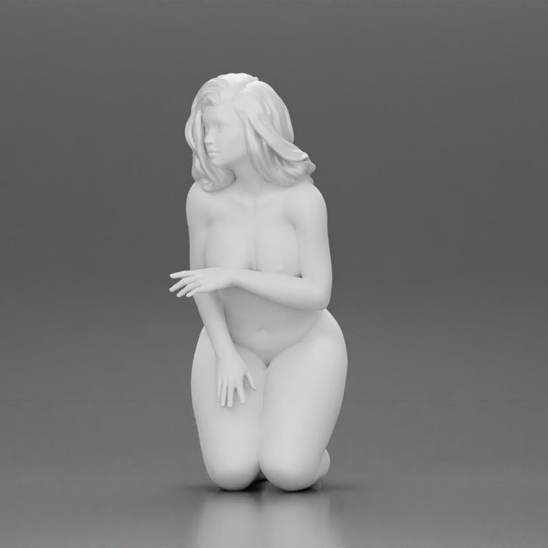 Naked girl sitting and covering her breasts - Only-Games