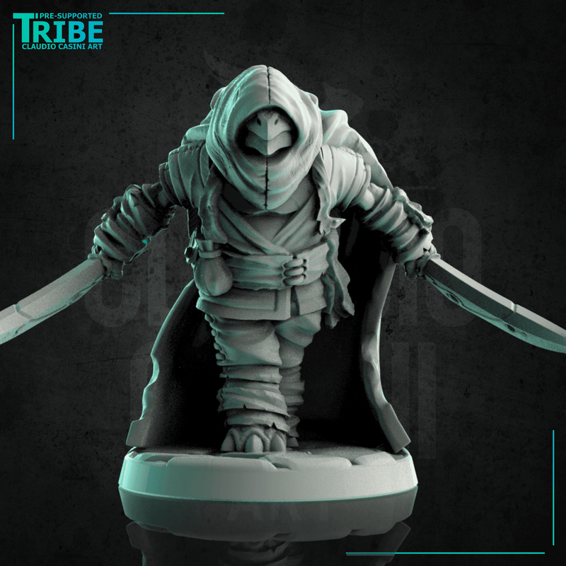 (0200) Male Turtle Rogue Thief with two knives and cape - Only-Games
