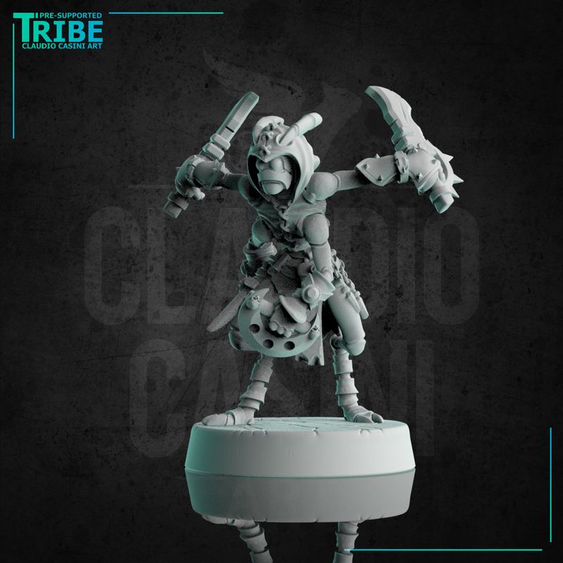 (0309) Male insectoid assassin with knives or blades