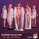 FIGURINE COLLECTION / CUTE GIRLS IN TOWELS / 5 PIECES - Only-Games