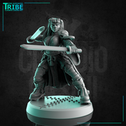 (0285) Female sci-fi ninja samurai warrior with a plasma swords - Only-Games