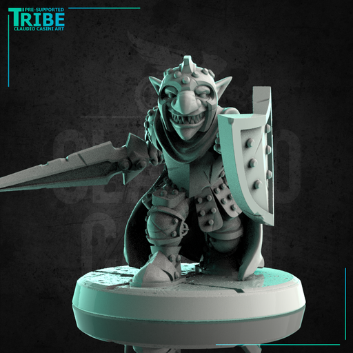(0212) Male goblin warrior with complete armor sword and shield - Only-Games