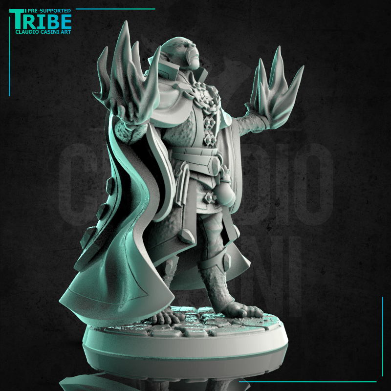 (0238) Male monkey folk monkey man wizard magician evocator with spells - Only-Games