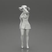 girl in christmas costume with hat standing and posing - Only-Games