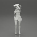 girl in christmas costume with hat standing and posing - Only-Games