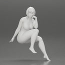 Naked woman sitting thinking - Only-Games