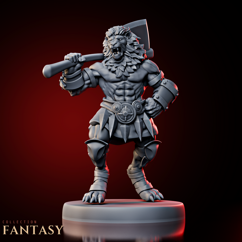 Catfolk Lion Axeman - Only-Games
