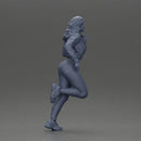 Girl with long hair running away in a jacket - Only-Games