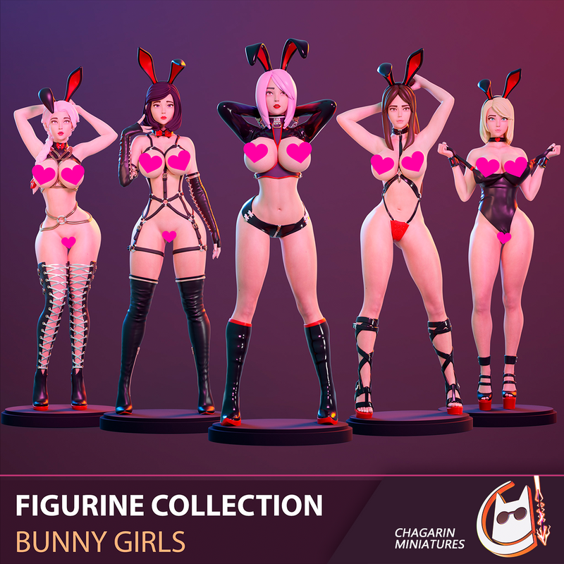 FIGURINE COLLECTION / BUNNY GIRLS / 5 PIECES - Only-Games