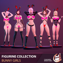 FIGURINE COLLECTION / BUNNY GIRLS / 5 PIECES - Only-Games