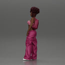 A hip-hop black girl in a bra and mini backpack wtih curly hair - Only-Games