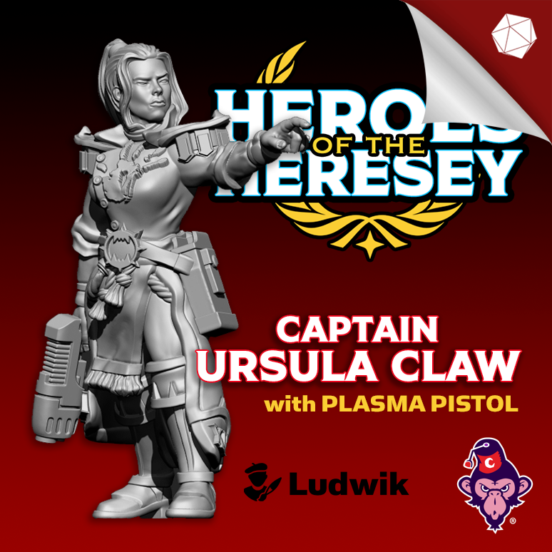 Heroes of the Heresy Series: Capt. Ursula Claw w/Plasma Pistol (OG) - Only-Games