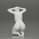 Naked Chola Girl in open shirt sitting putting his hands behind head - Only-Games