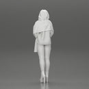 woman in the cold standing wearing a shawl and heels - Only-Games