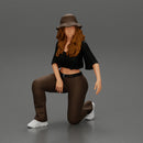 Chola Girl in hat sitting on knee hugging her dog - Only-Games