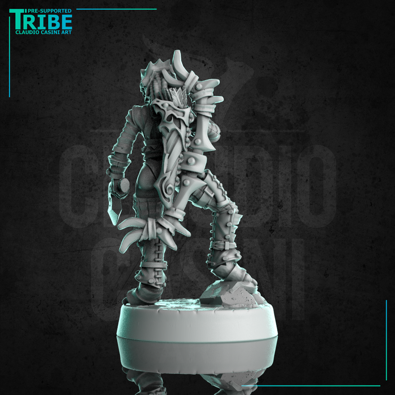 (0303) Female dragonborn dragon folk dragonid ranger with bow and arrows or sword or axe - Only-Games