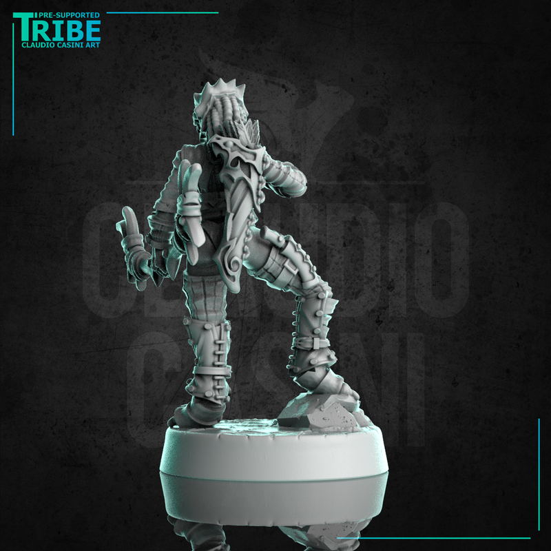 (0303) Female dragonborn dragon folk dragonid ranger with bow and arrows or sword or axe - Only-Games