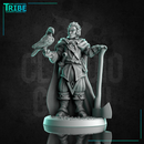 (0305) Male human elf firbolg tiefling half orc ranger hunter with hawk and axe
